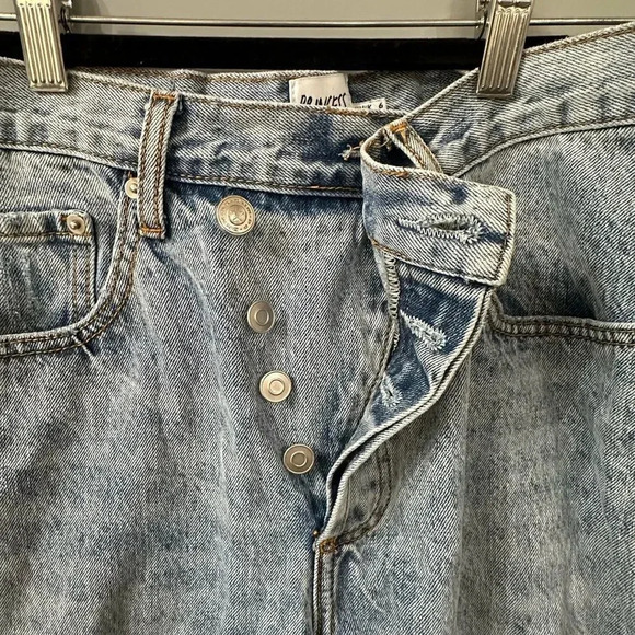 Princess Polly Holly Asymmetrical Straight Leg Jeans Size 2 - Picture 4 of 7
